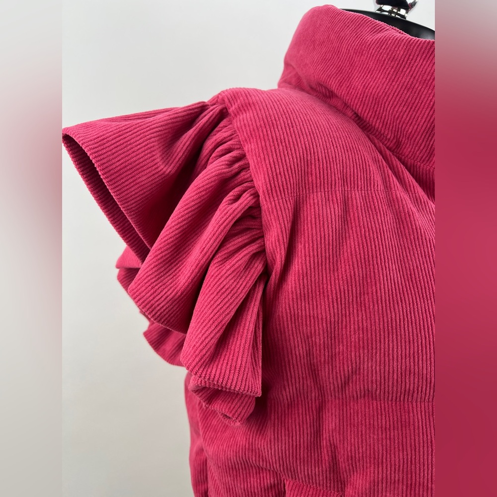 💚 2646. Pink Corduroy Puffer Vest - Picture 6 of 12